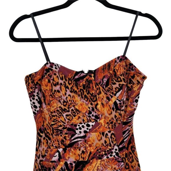 Vtg 90's City Triangles Grunge Animal Multimedia Patchwork Bodycon‎ Dress Sz M - Picture 11 of 13